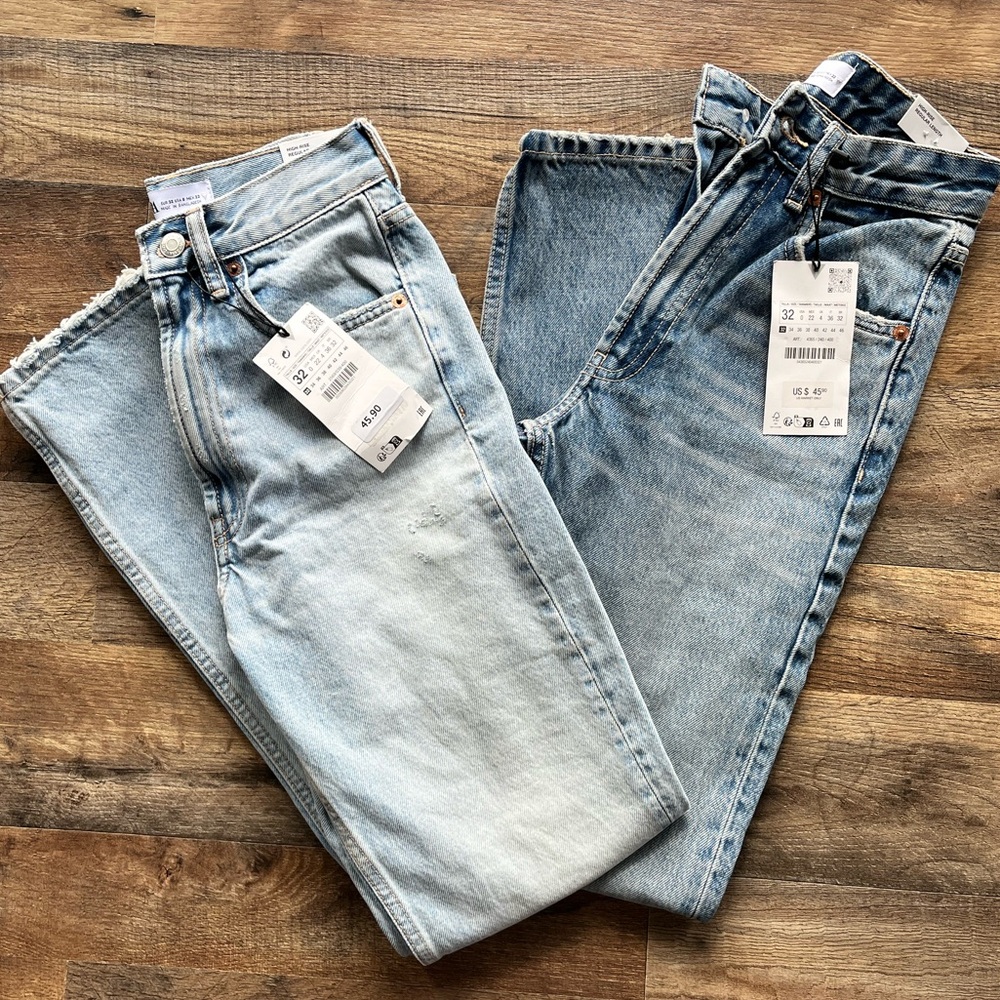 Two Pairs Zara Straight Jeans